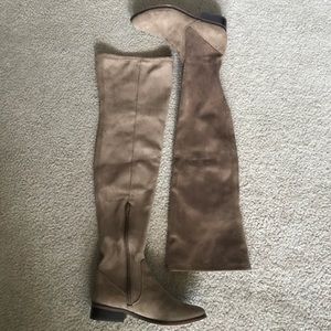 Aldo Elinna Suede Over the Knee Boots in Taupe